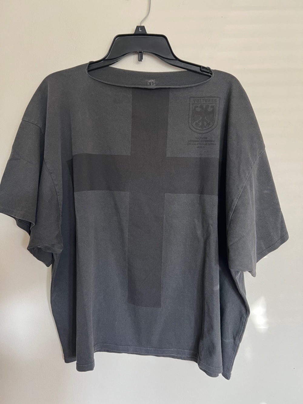 Yeezy Oversized Charcoal Cross Graphic Men’s T-Shirt